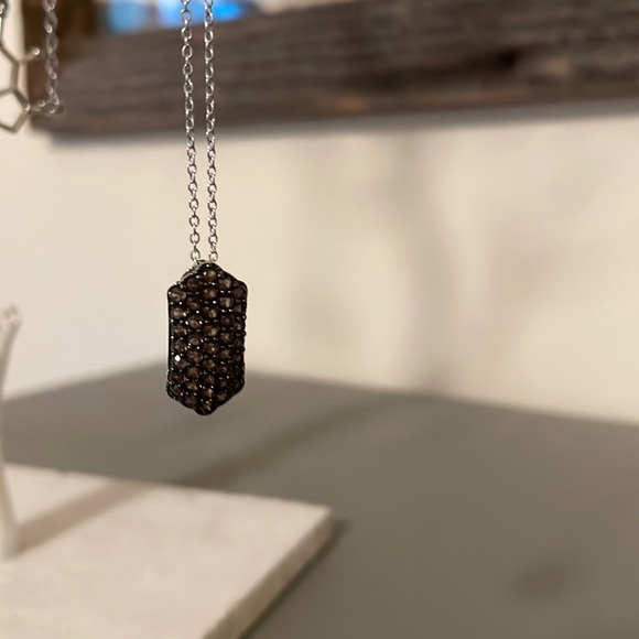 Sterling silver and Chocolate CZ necklace - Picture 1 of 2